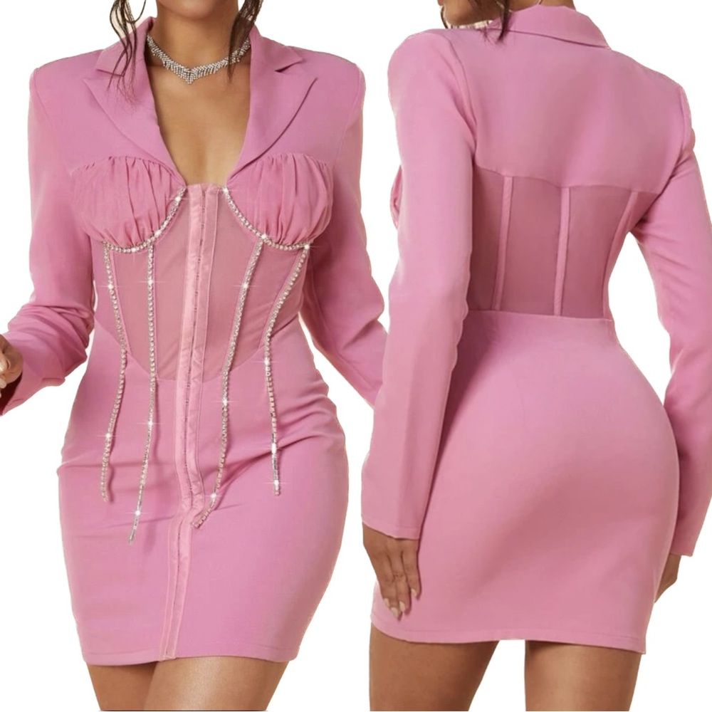 Pink rhinestone dress